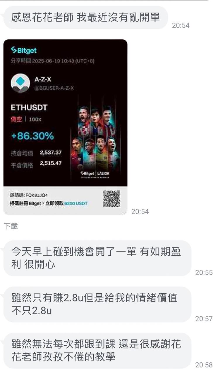 學員反饋 · ETHUSDT · +86.30%